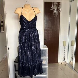 New York & Company Sparkling Midnight Maxi Dress
